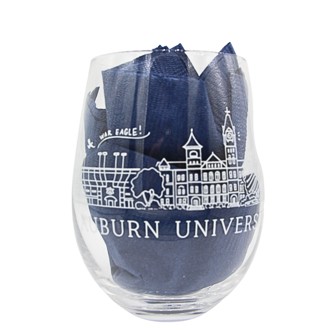 Auburn Skyline Wine Glass