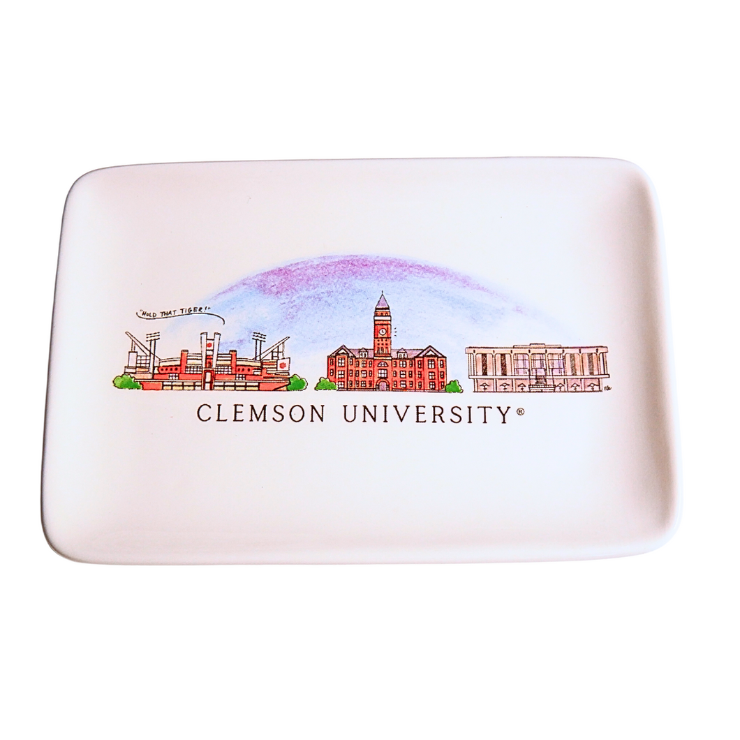 Clemson Skyline Ceramic Trinket Tray