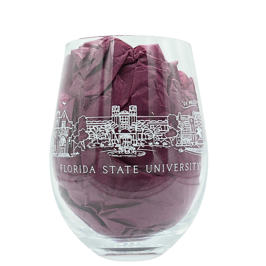 Florida State Skyline Wine Glass