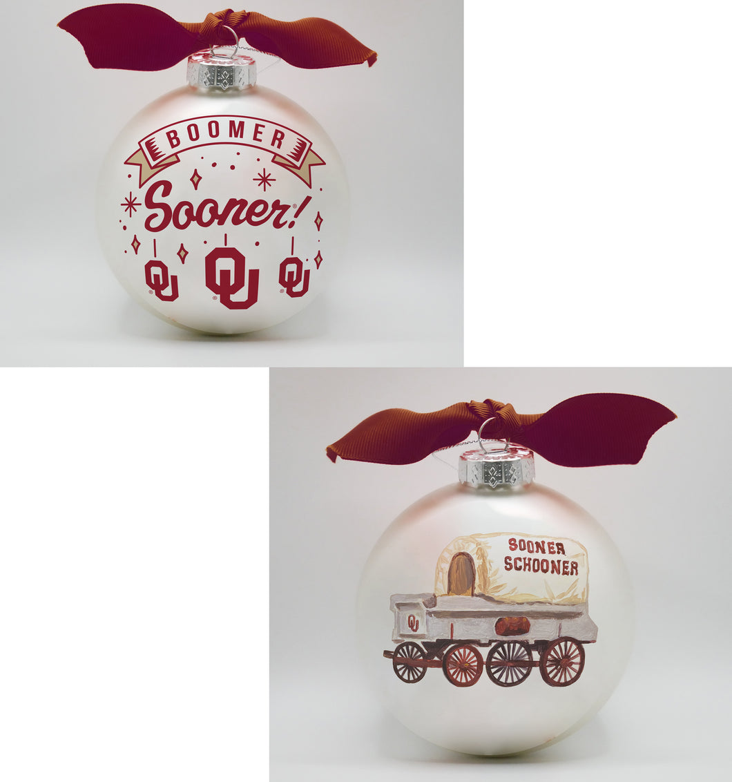 Oklahoma Mascot Glass Ball Ornament