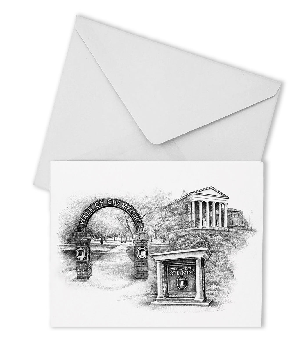Ole Miss Campus Boxed Note Cards