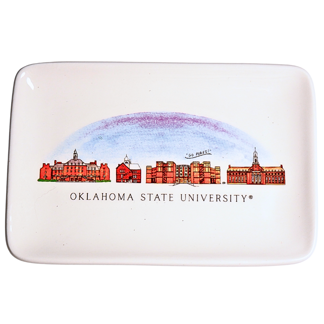Oklahoma State Skyline Ceramic Trinket Tray