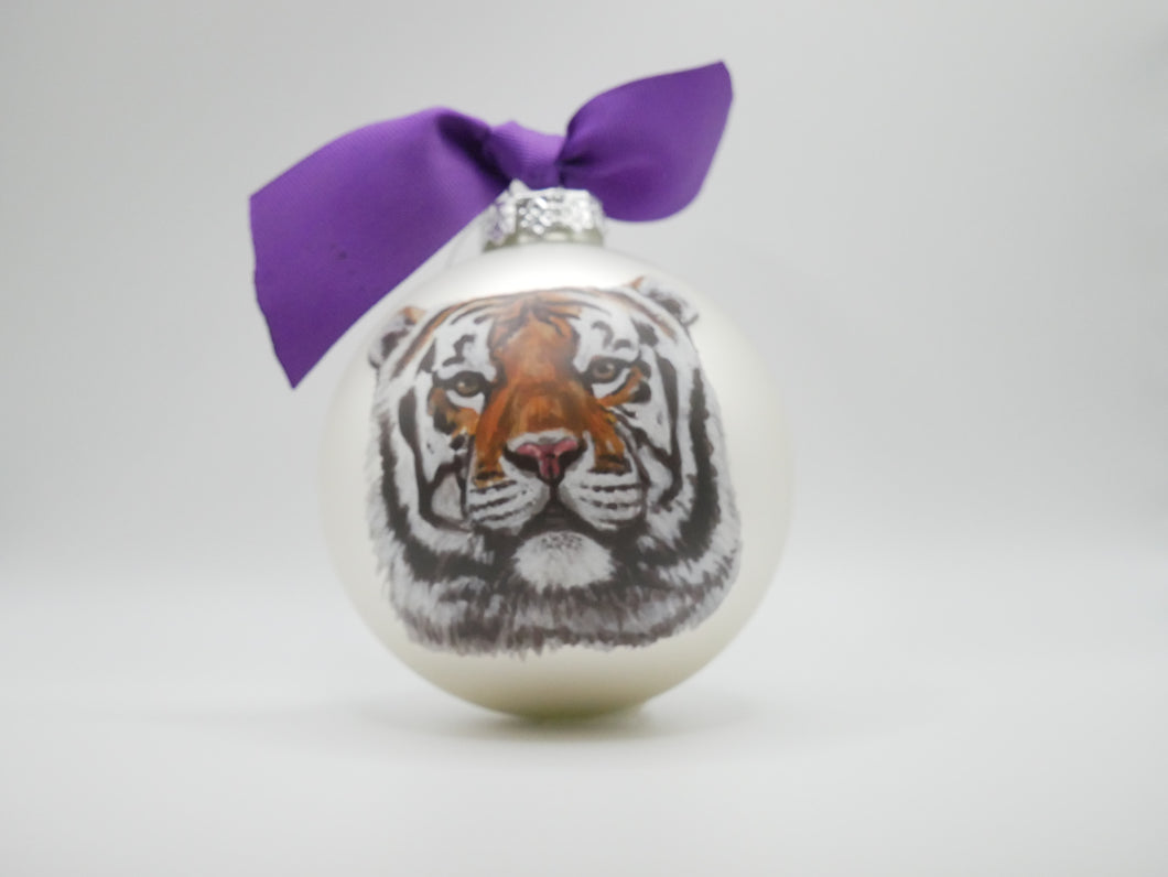 LSU Mascot Glass Ball Ornament