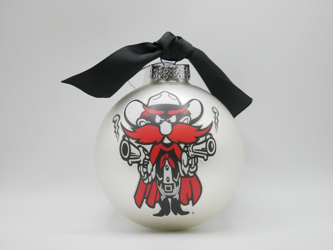 Texas Tech Mascot Glass Ball Ornament