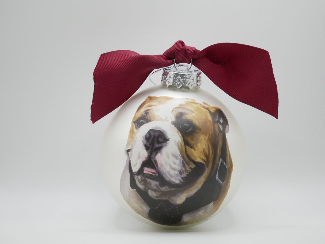 Miss State Mascot Glass Ball Ornament