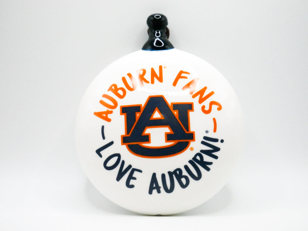 Auburn Logo Ceramic Puff Ornament