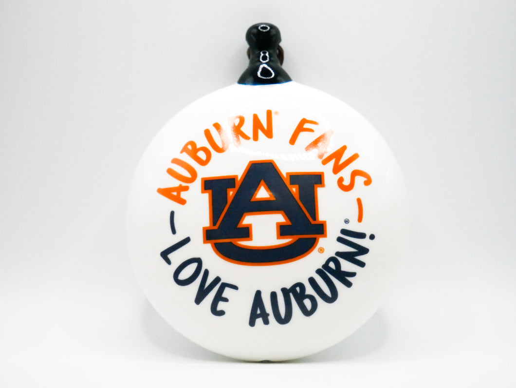 Auburn Logo Ceramic Puff Ornament