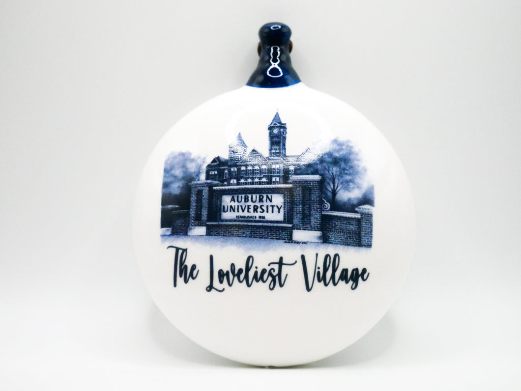 Auburn Campus Ceramic Puff Ornament