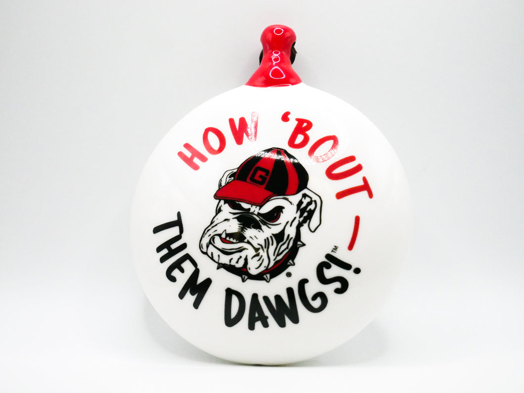 Georgia Logo Ceramic Puff Ornament