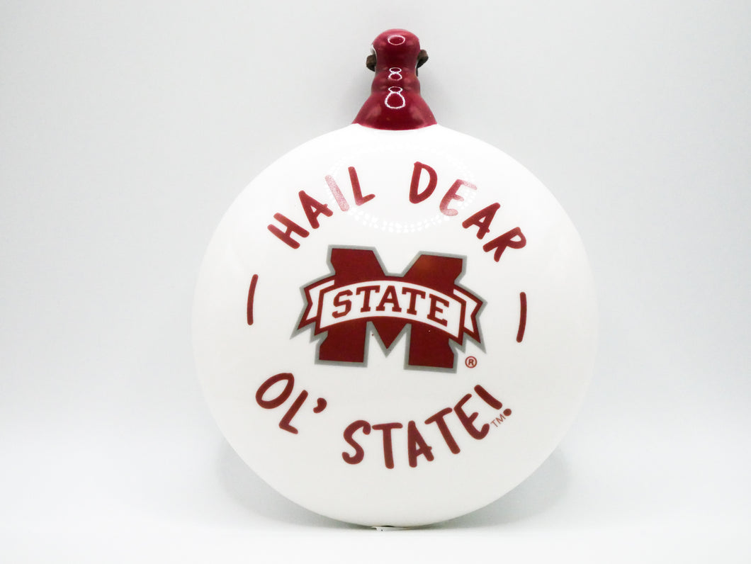 Miss State Logo Ceramic Puff Ornament