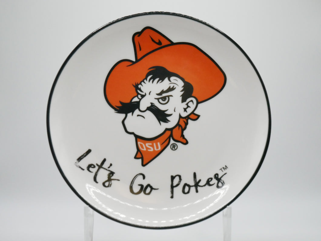 Oklahoma State Mascot Ceramic Trinket Tray