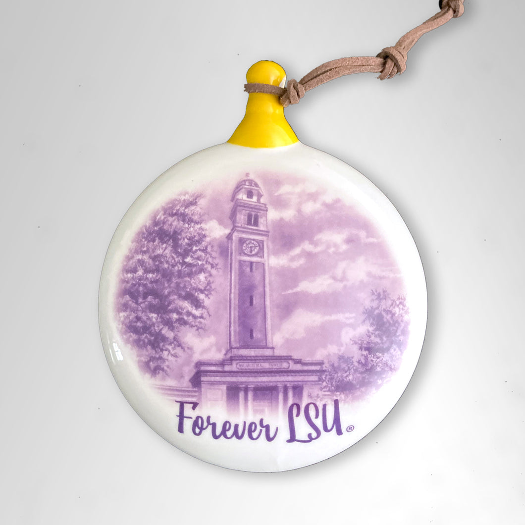 LSU Campus Ceramic Puff Ornament