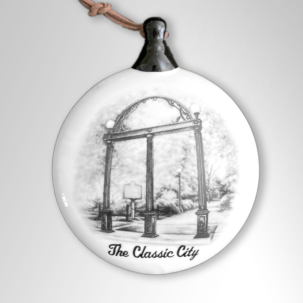 Georgia Campus Ceramic Puff Ornament