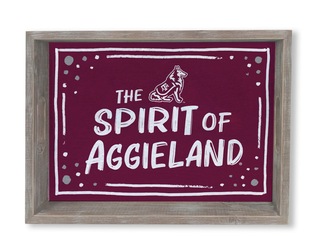 Texas A&M Spirit Wood Rectangle Tray