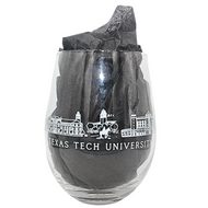 Texas Tech Skyline Wine Glass