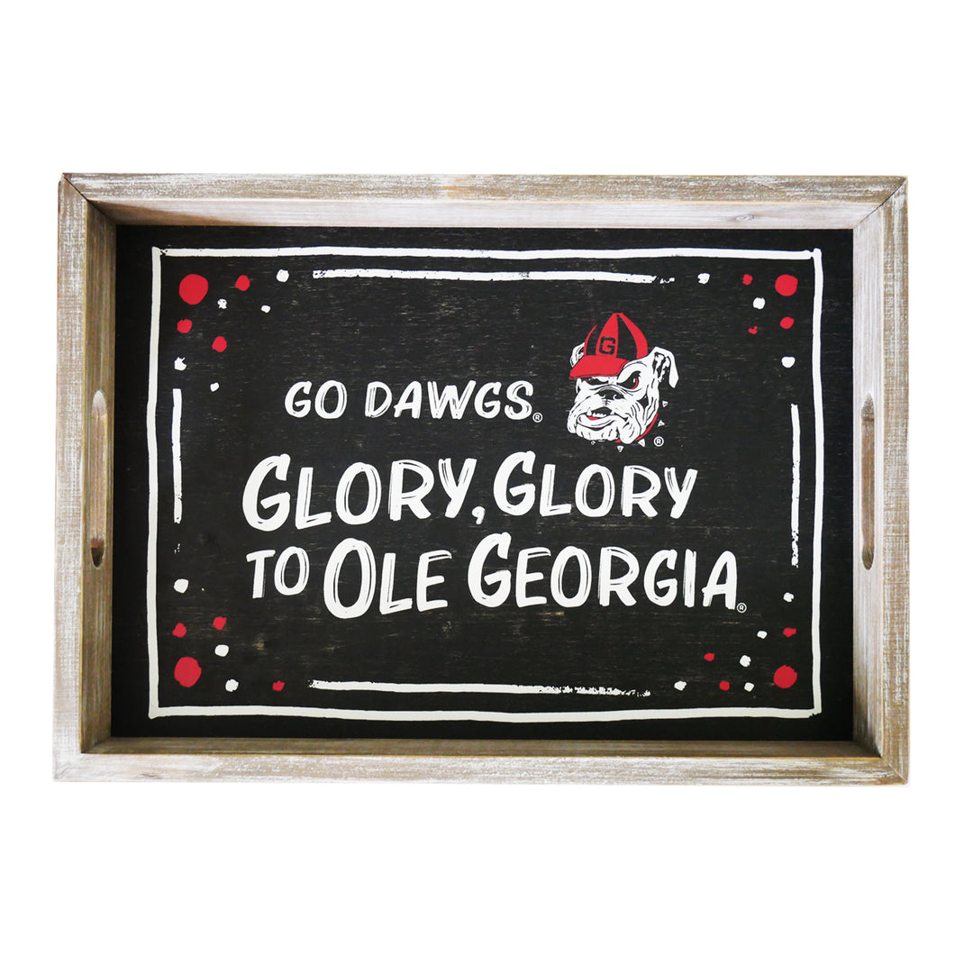 Georgia Spirit Wood Rectangle Tray