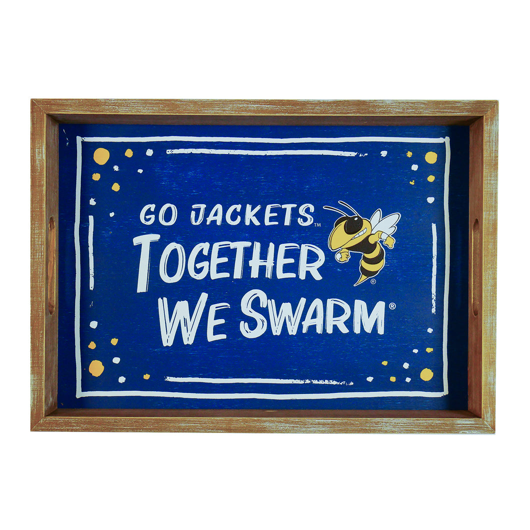 Georgia Tech Spirit Wood Rectangle Tray