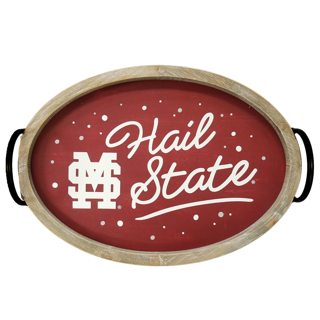 Miss State Spirit Wood Oval Tray