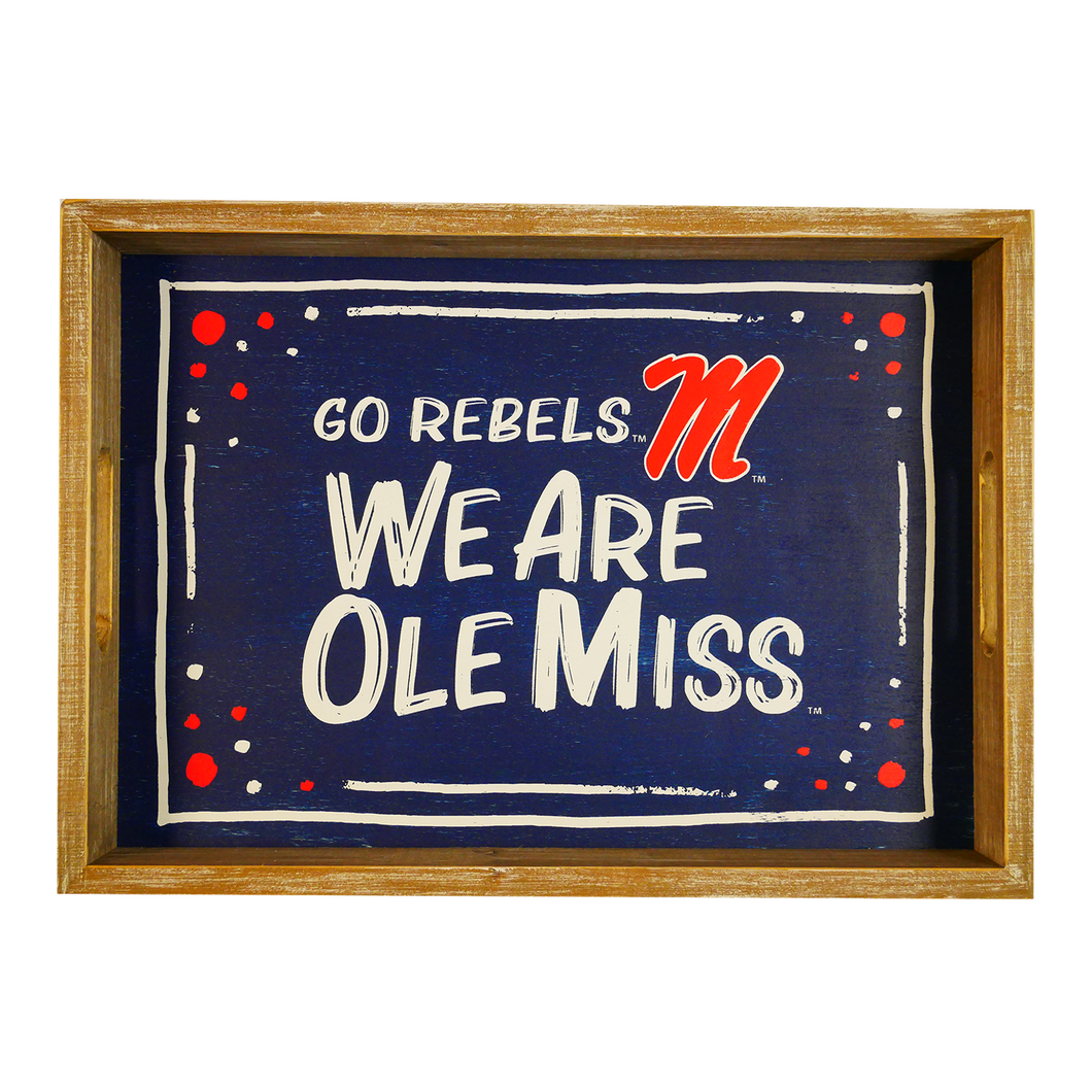 Ole Miss Spirit Wood Rectangle Tray