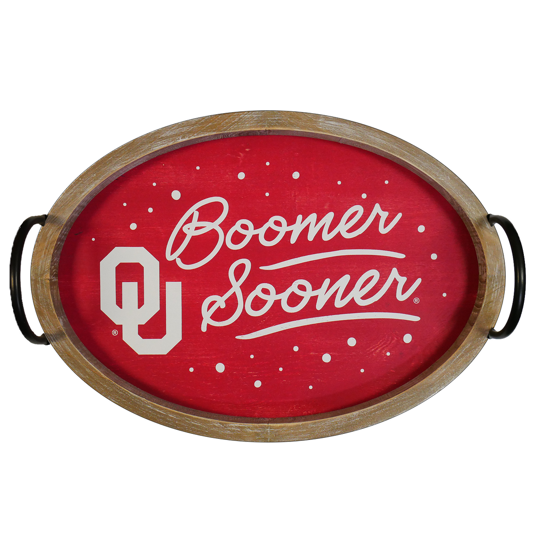 Oklahoma Spirit Wood Oval Tray