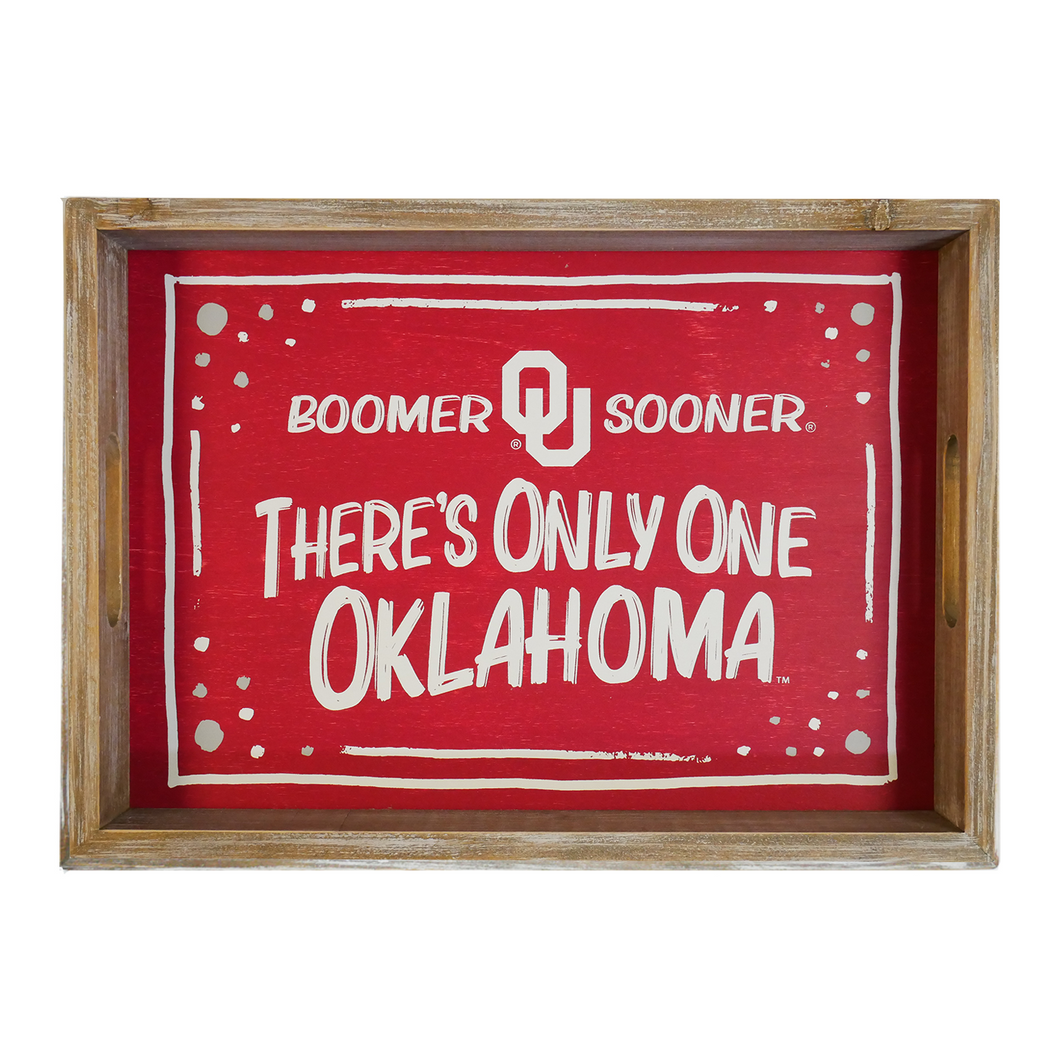 Oklahoma Spirit Wood Rectangle Tray