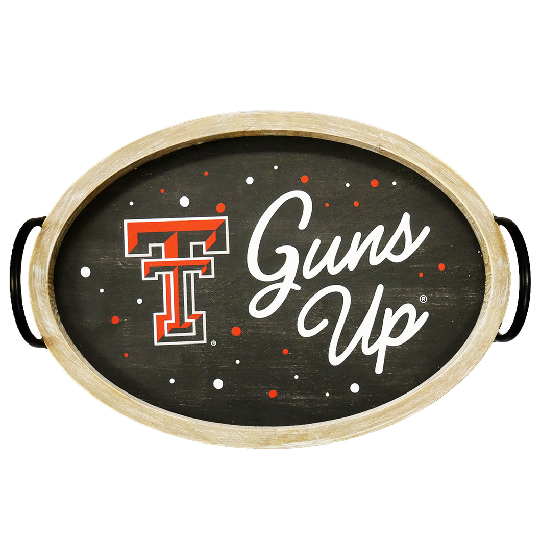 Texas Tech Spirit Wood Oval Tray